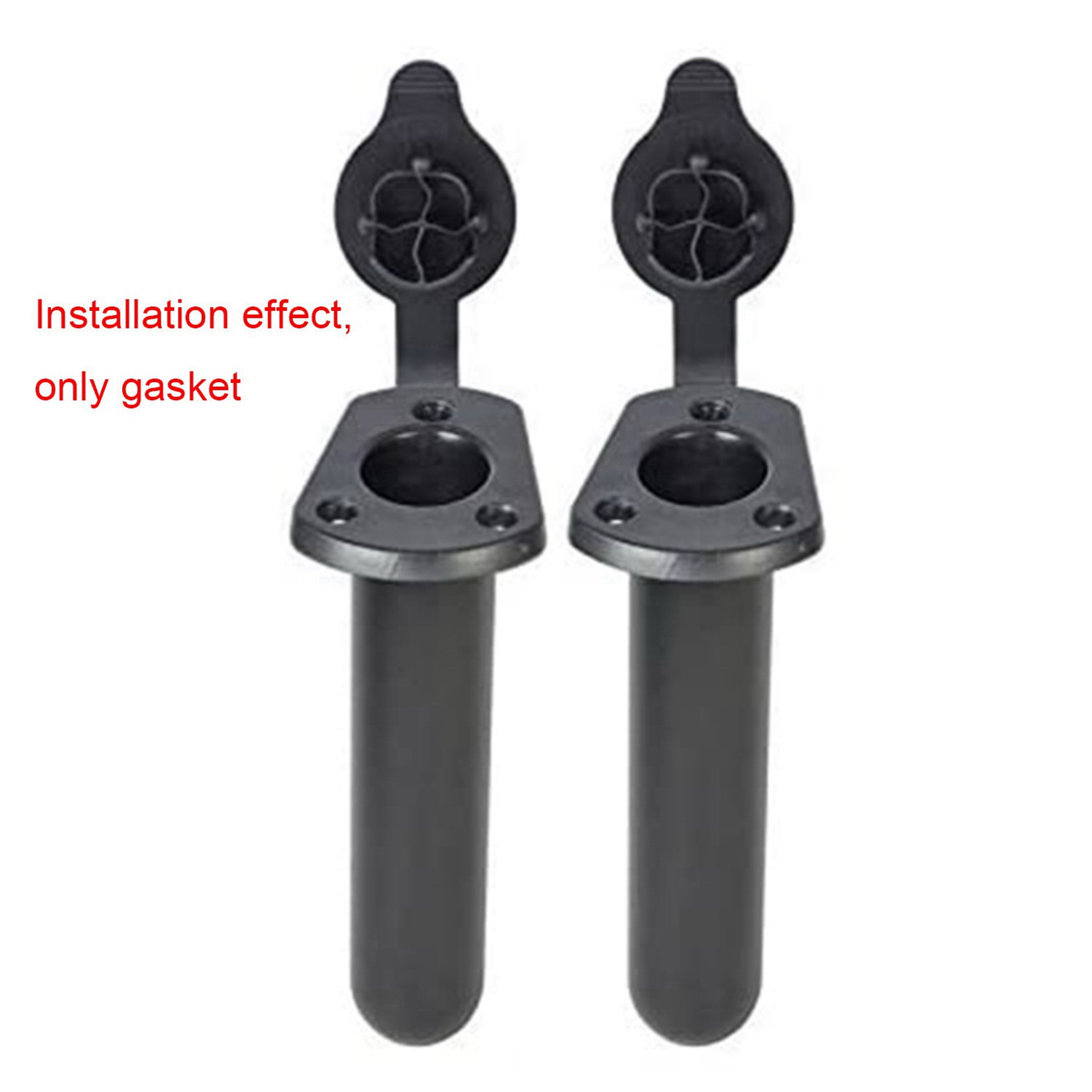 Fishing Kayak Rod Holder - HOES-4ピース釣り竿ブラケットガスケット＆ガスケットキット、フラッシュマウントロッドホルダー、カヤック、ボート、釣りアクセサリーに適合